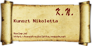 Kunszt Nikoletta névjegykártya