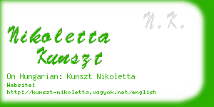 nikoletta kunszt business card